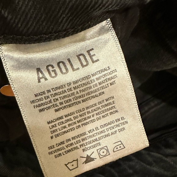 Agolde Toni Mid Rise Straight ankle Jean black wash size 24 - Picture 7 of 16